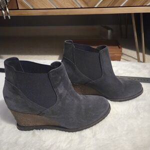Trask Charcoal Suede Ankle Booties